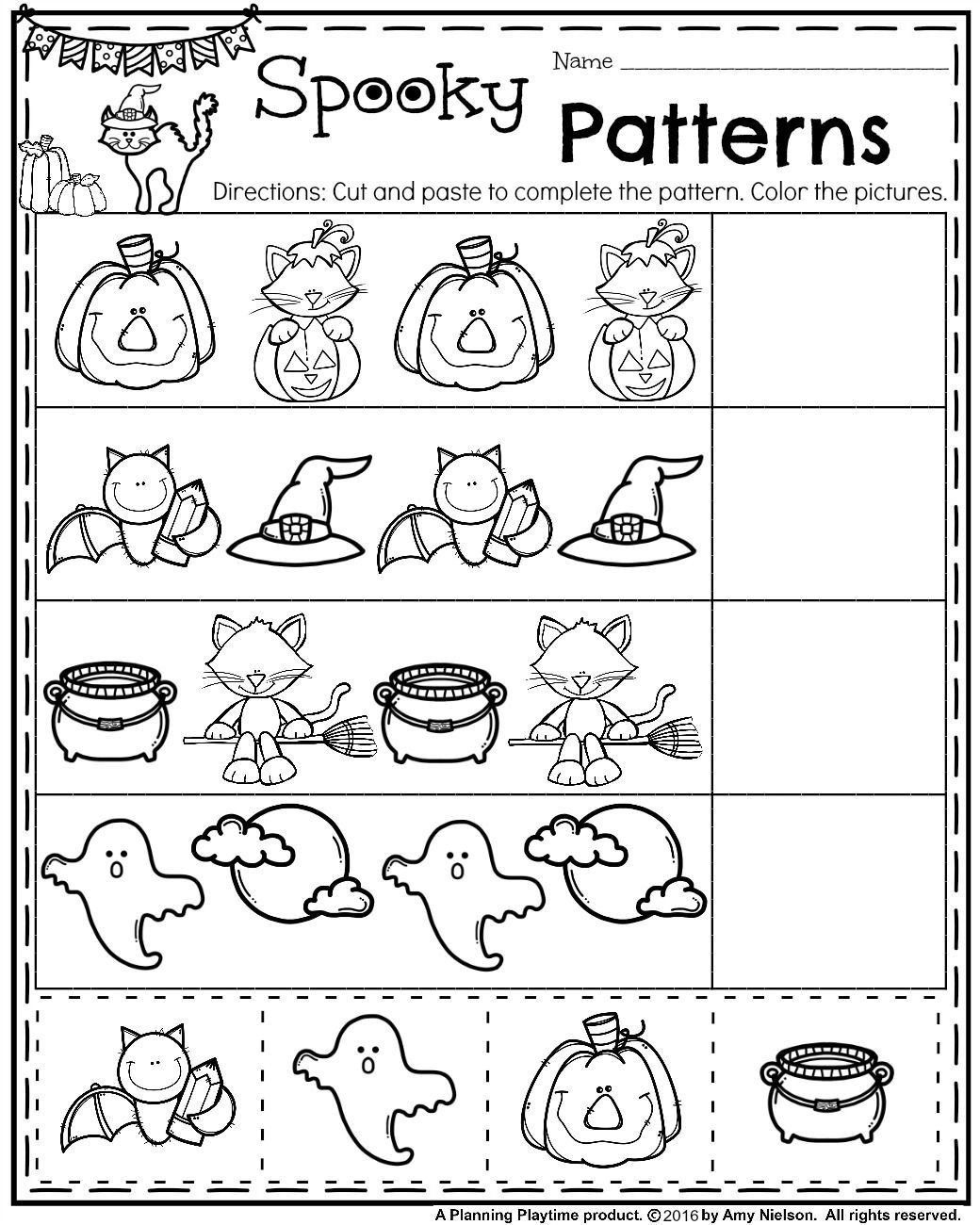 Halloween Kinder Worksheets Preschool Pattern Worksheets For