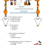 Halloween Listening Comprehension English Esl Worksheets For