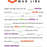 Halloween Mad Libs. | Halloween Worksheets, Halloween Class