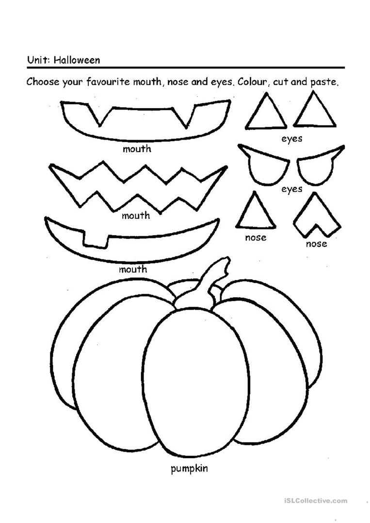 Halloween - Make Your Own Pumpkin - English Esl Worksheets
