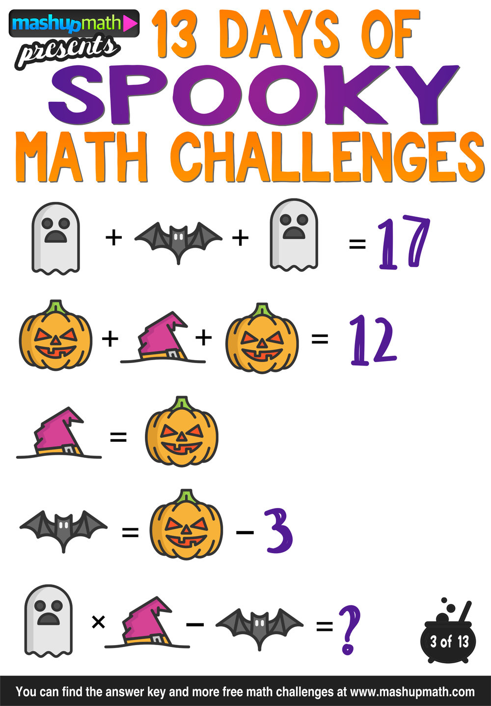 Halloween Math: 13 Days Of Spooky Math Challenges For Grades