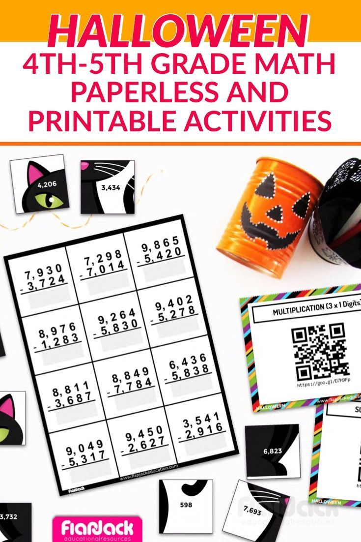Halloween Math | 4Th-5Th | Paperless + Printable Secret