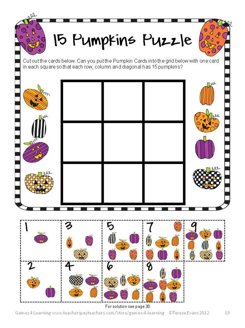 Halloween Brain Teaser Worksheets