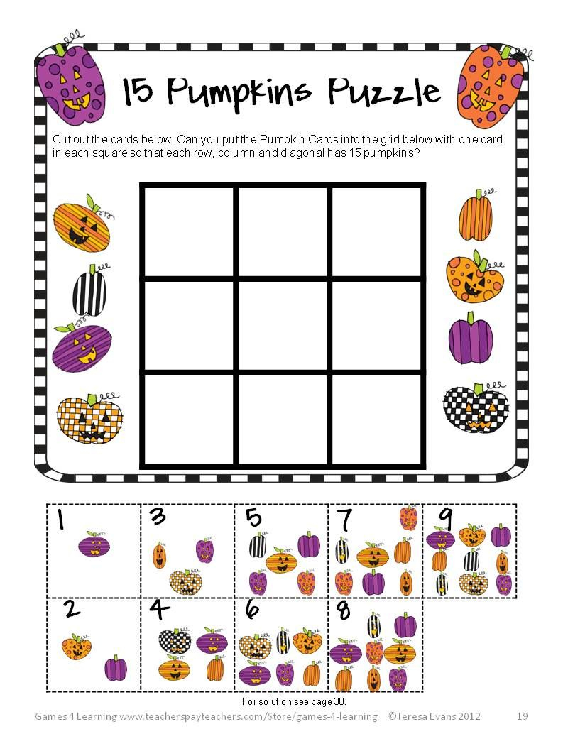 Halloween Math Activities - Worksheets, Games, Brain Teasers