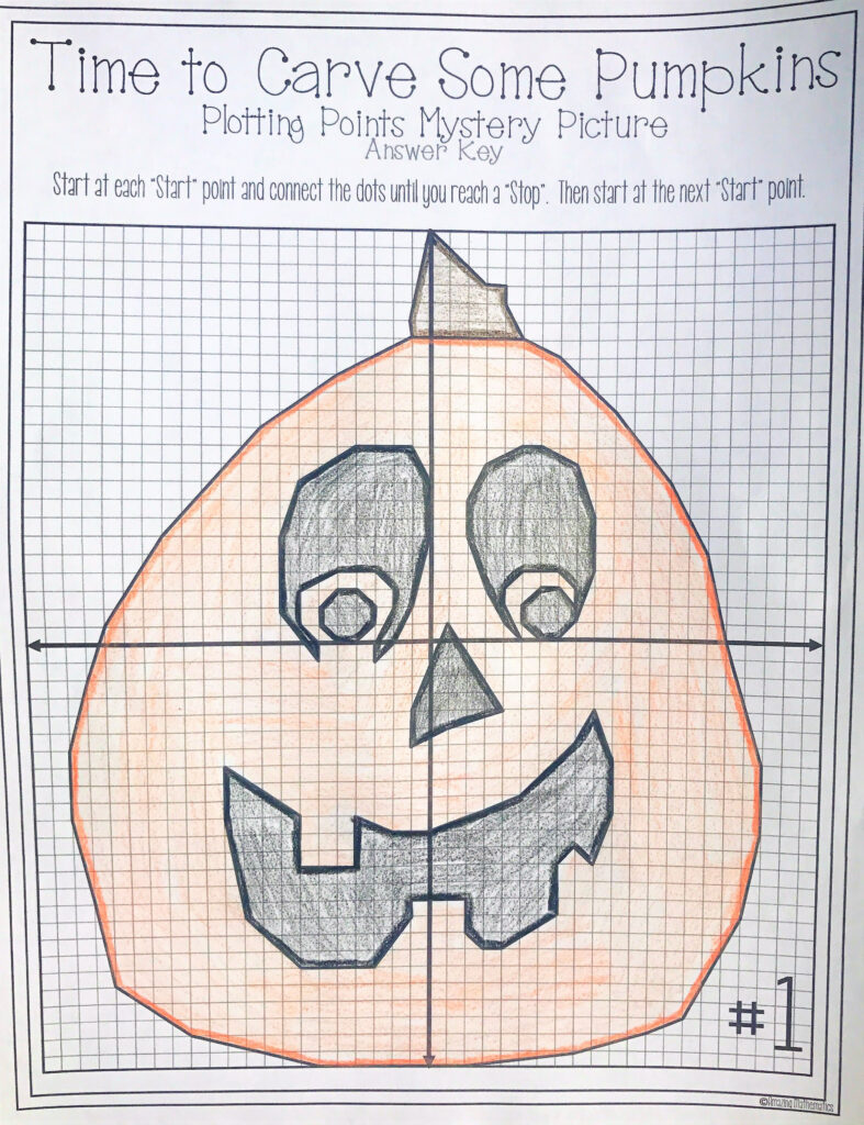 Halloween Math Activity Pumpkin Carving Plotting Points