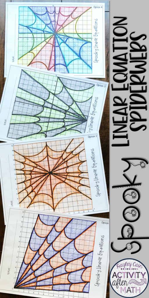Halloween Math Graphing Linear Equations Spiderwebs