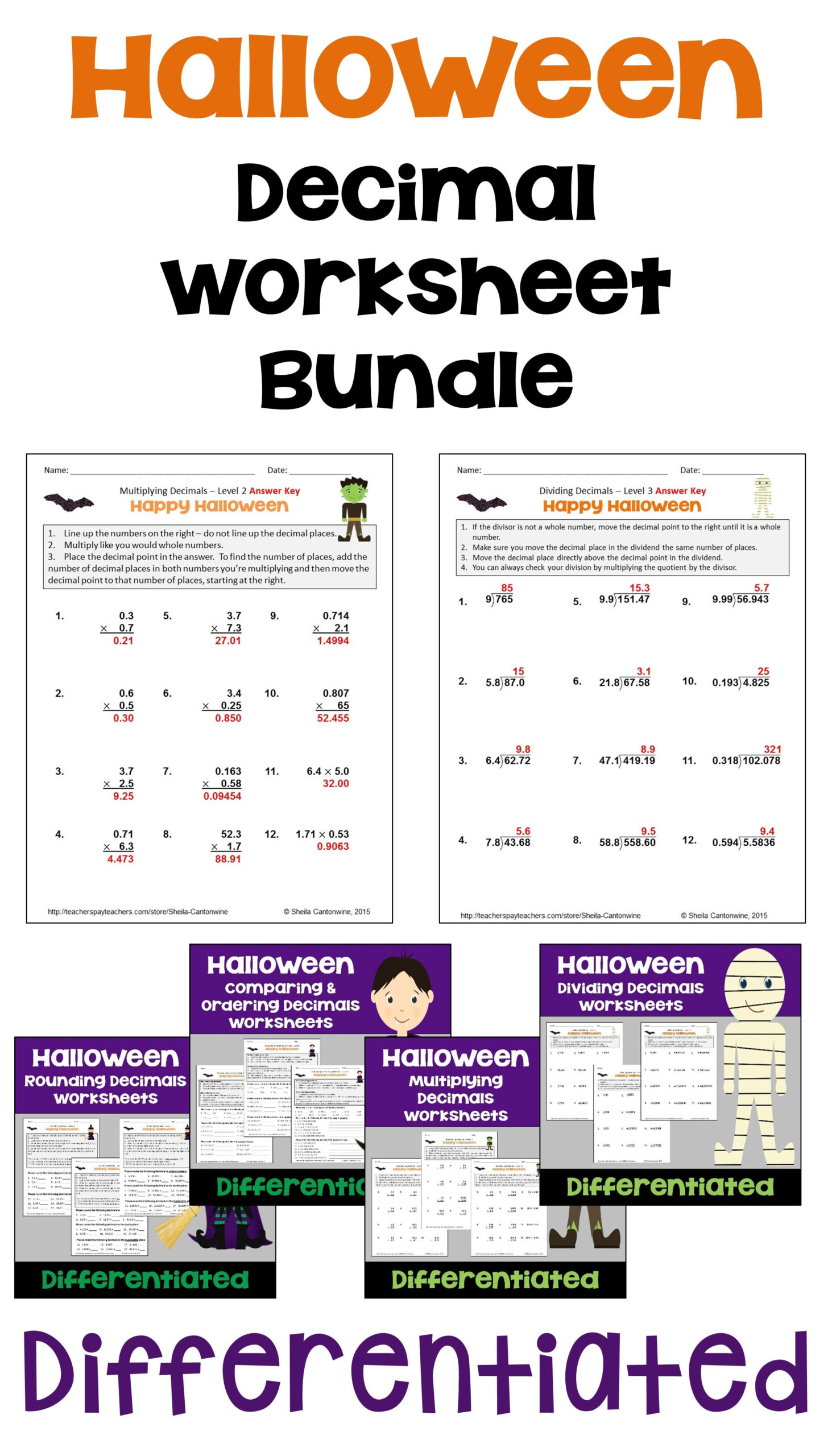 Halloween Math Is Fun For Kids With This Halloween Decimal