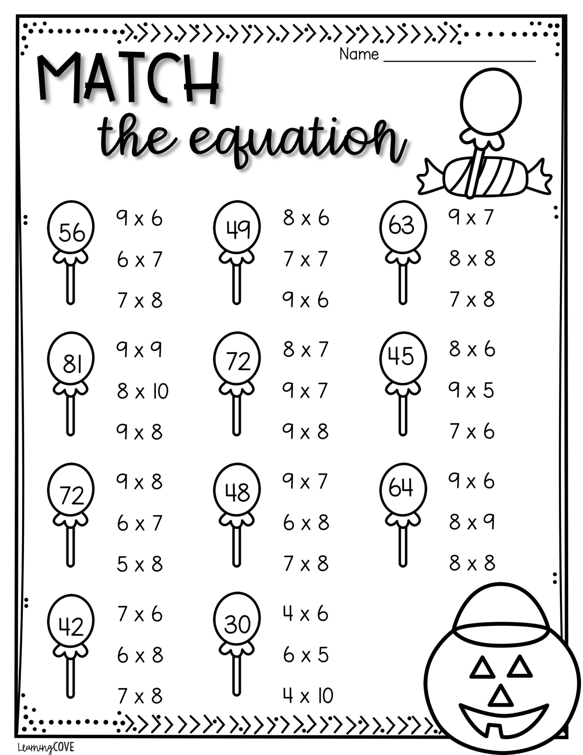 Halloween Math Multiplication Worksheets | Multiplication