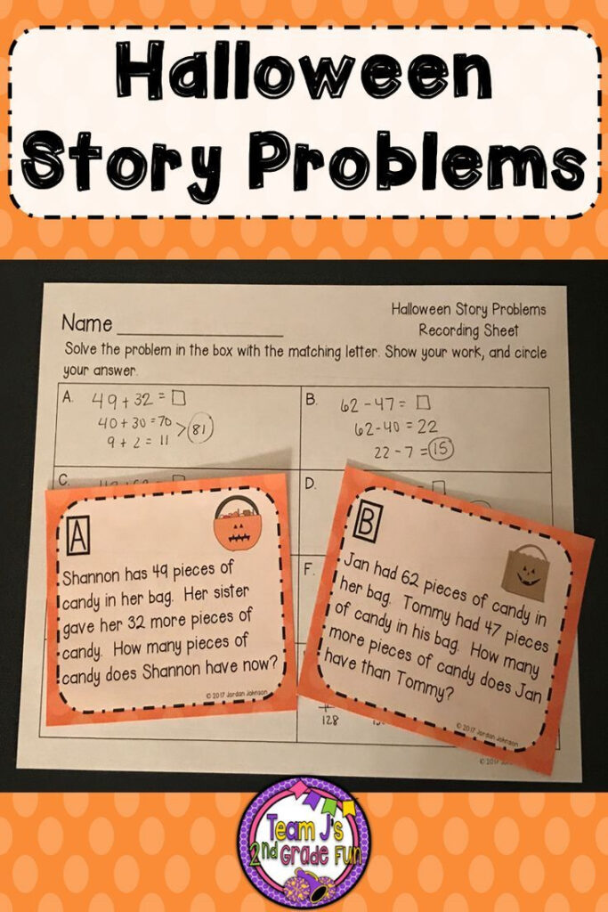 Halloween Math Word Problems | Math Story Problems, Math