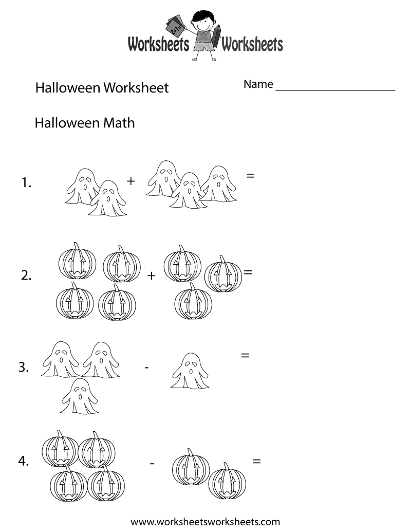 Halloween Math Worksheet - Free Printable Educational Worksheet