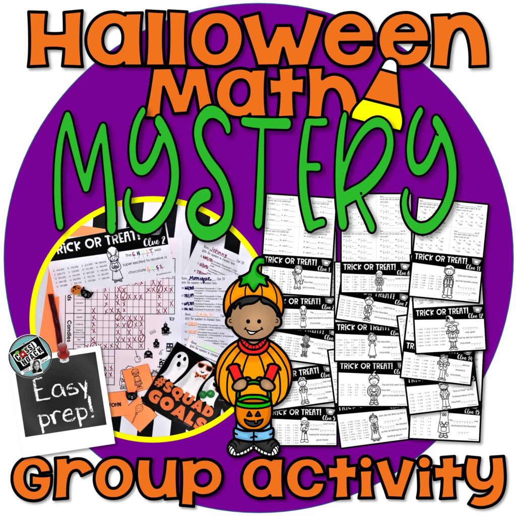 Halloween Math Worksheets For A Super Fun Mystery! Group Activity 4Th 5Th  Grade