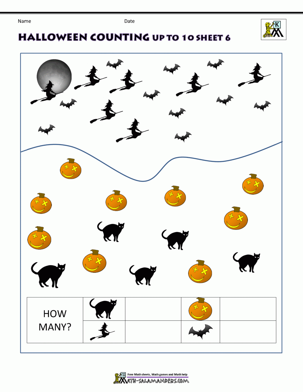 Halloween Counting Worksheets | AlphabetWorksheetsFree.com