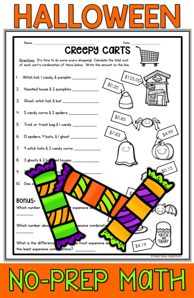 Halloween Math Worksheets Fun 4Th Grade Diagramming