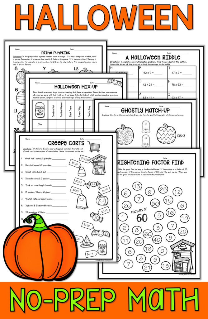 Halloween Math Worksheets | Math Worksheets, Math Packets