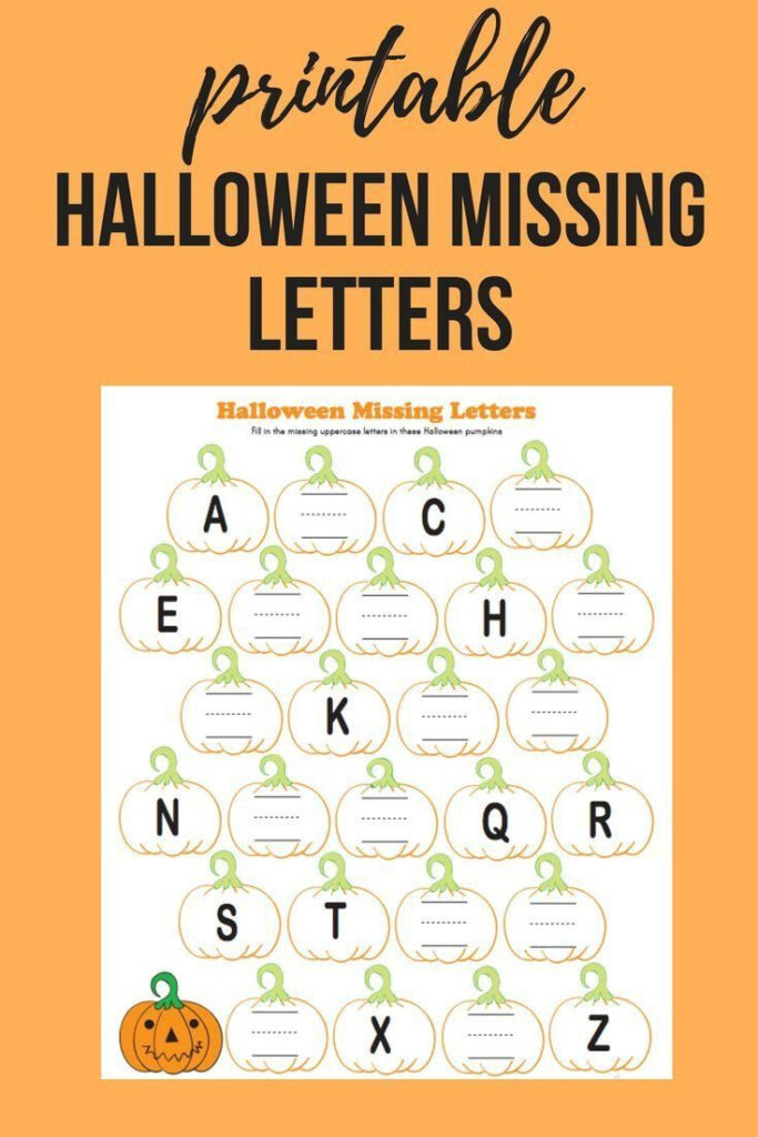 Halloween Missing Letters Worksheets Halloween Alphabet In