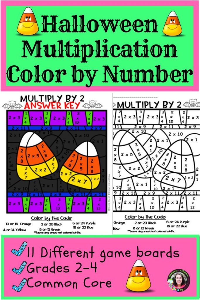 Halloween Multiplication Colornumber  2's To 12's