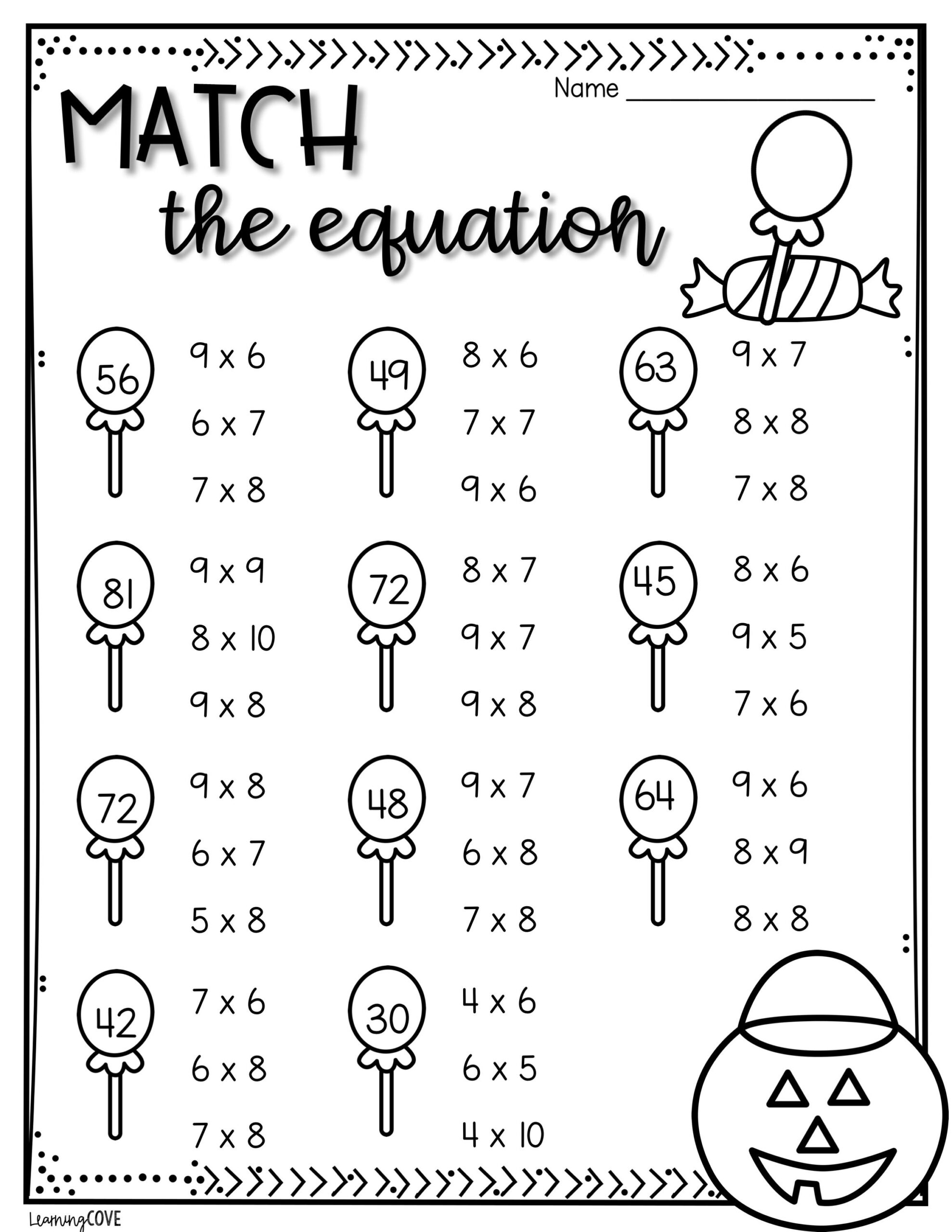 Halloween Multiplication Worksheets