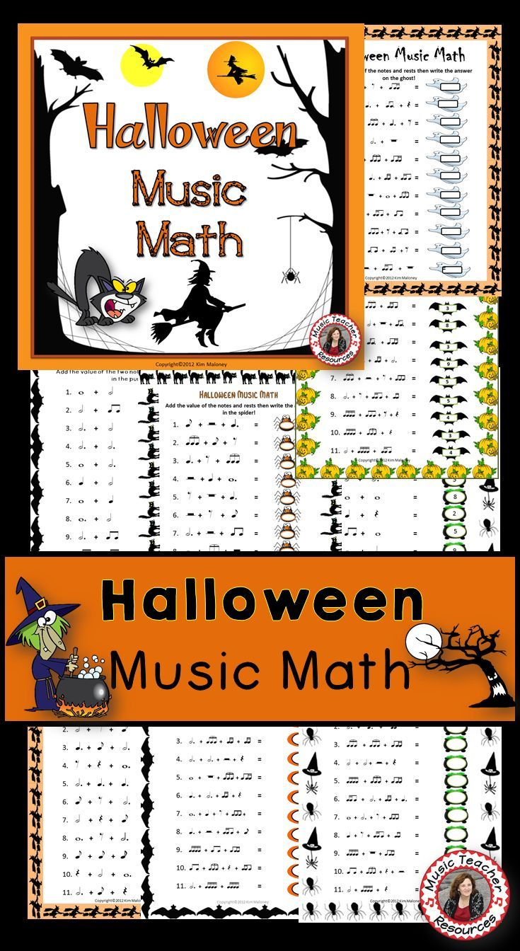 Halloween Music Activities: Music Math Worksheets