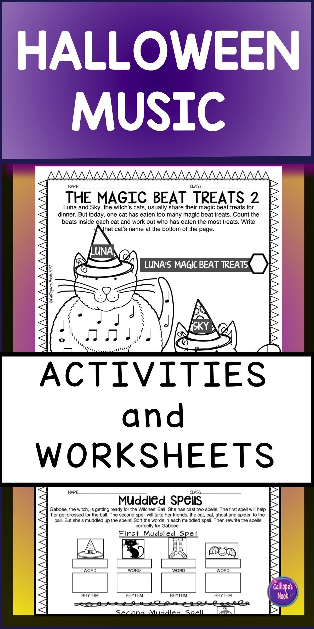 Halloween Music Activities Worksheets | Music Activities