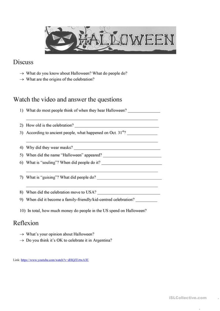 Halloween Origins   English Esl Worksheets For Distance