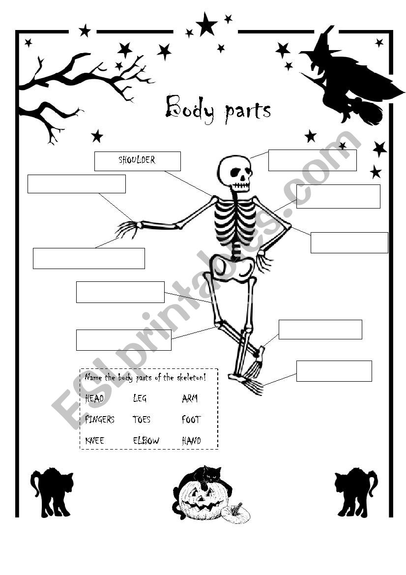 Halloween - Parts Of The Body - Esl Worksheetmimamaxima