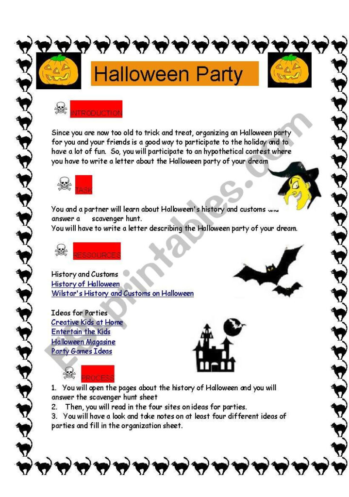 Halloween Party Project And Scavenger Hunt On Halloween