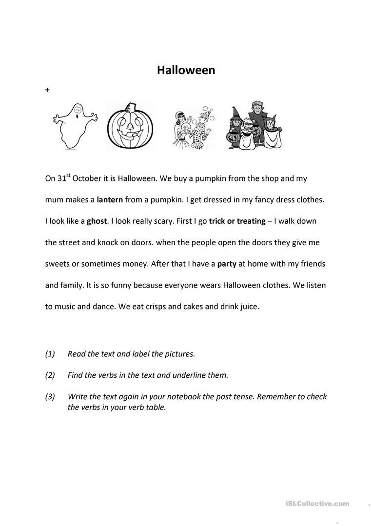 Halloween Past - English Esl Worksheets For Distance