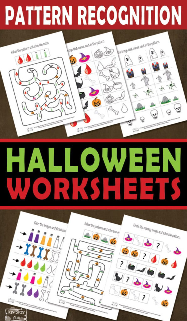 Halloween Pattern Recognition Worksheets   Itsybitsyfun