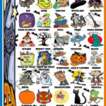 Halloween  Picture Dictionary (B&w Version Included)   Esl
