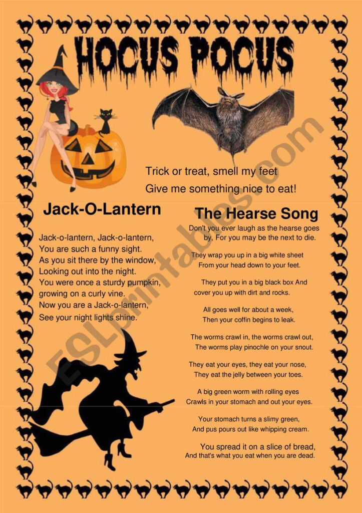 Halloween Poems   Esl Worksheetaisha77