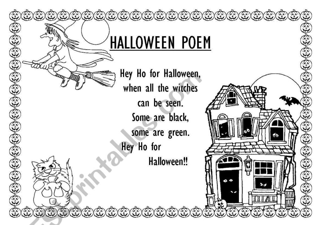 Halloween Poems   Esl Worksheetlministr