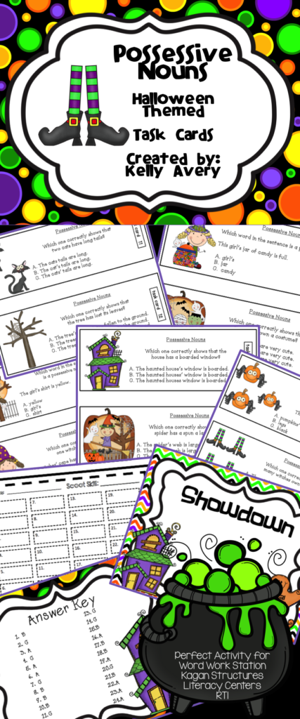 Halloween Possessive Nouns Task Cards And Activities