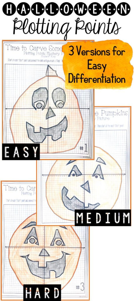 Halloween Pumpkin Carving Plotting Points   Mystery Picture