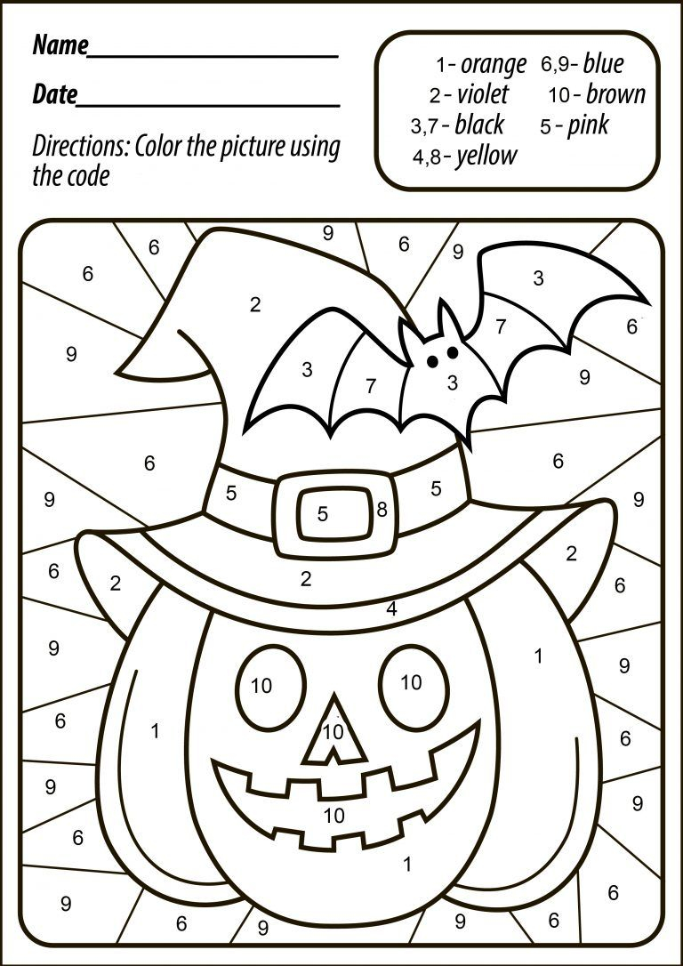 Halloween Pumpkin Color | Halloween Worksheets, Halloween