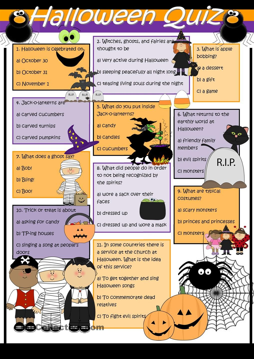 Halloween Trivia For Kids Worksheet AlphabetWorksheetsFree