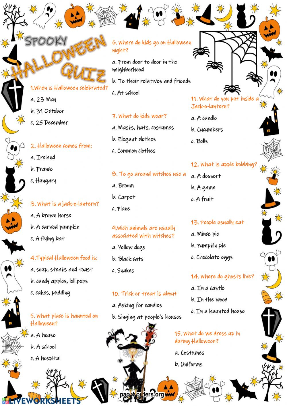 Halloween Quiz Interactive Worksheet