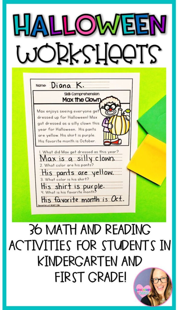 Halloween Reading And Math Worksheets (K 1) | Reading