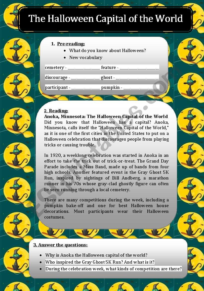 Halloween Reading !!! - Esl Worksheetolgad86