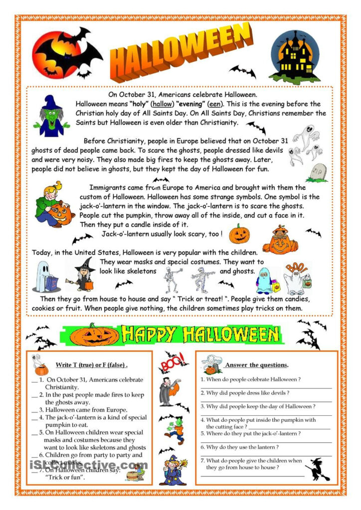 Halloween   Reading | Halloween Worksheets, Halloween