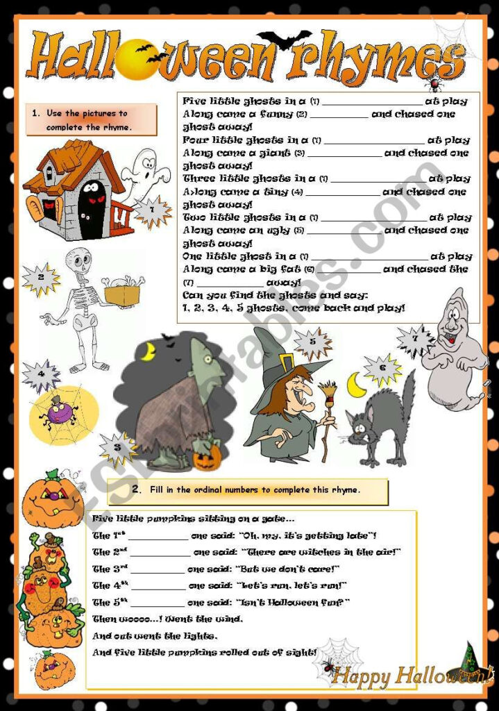 Halloween Rhymes   Esl Worksheetmariaolimpia