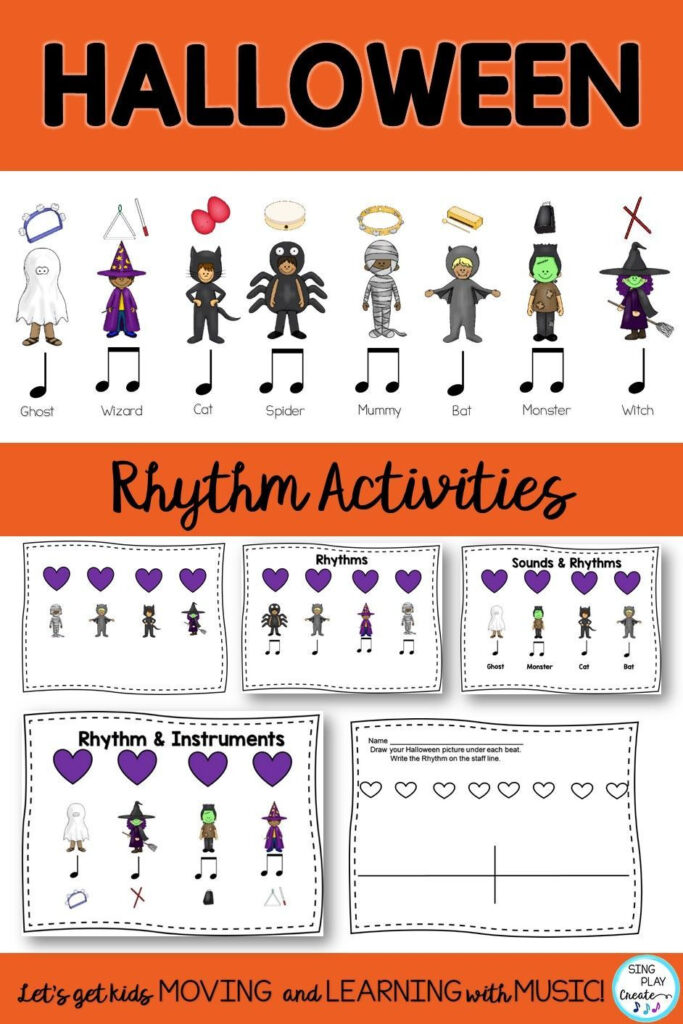 Halloween Rhythms For Your Music Class. Instrument Fun To