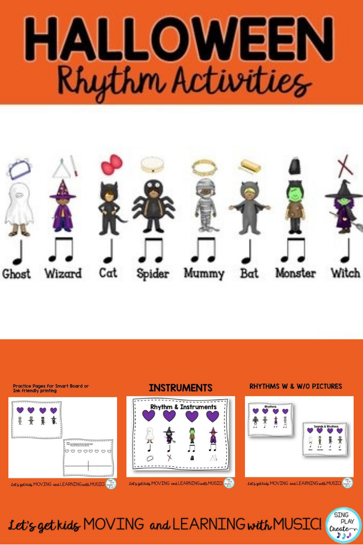 Halloween Rhythms For Your Music Class. Instrument Fun To