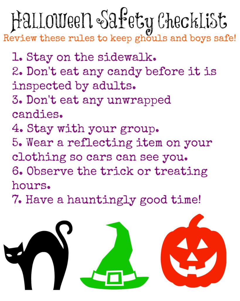 Halloween Safety Checklist, Halloween Safety Checklist