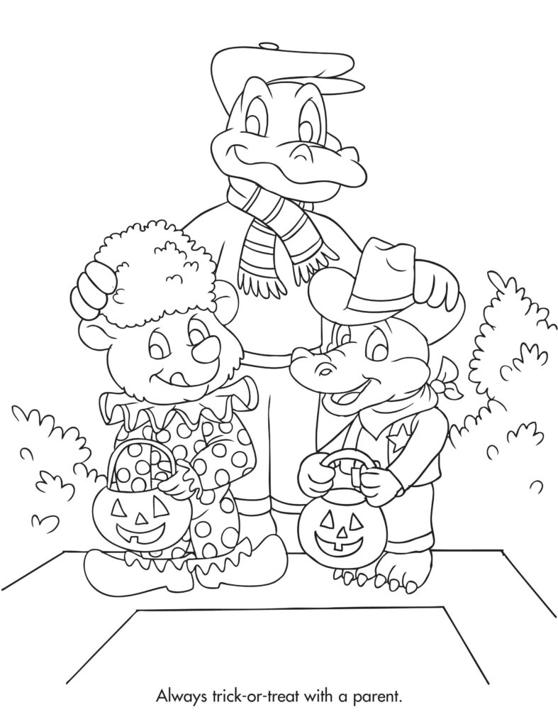 Halloween Safety Coloring Page | Halloween Safety, Monster