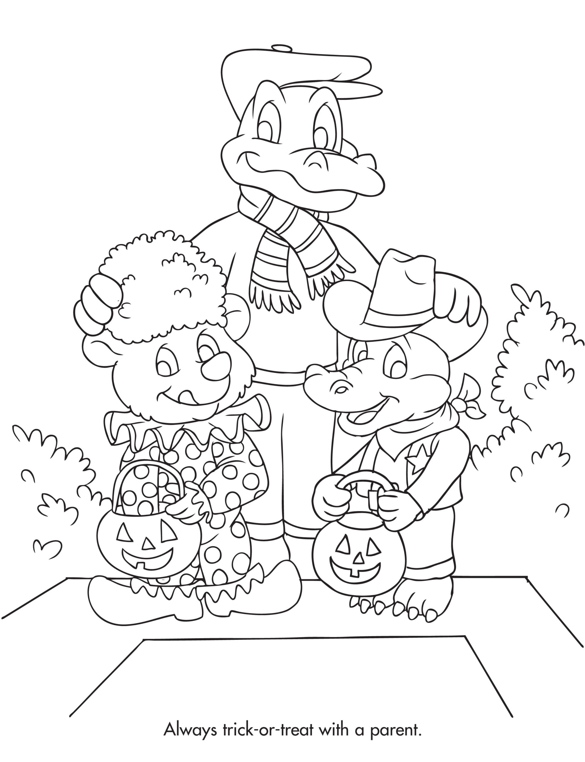 Halloween Safety Coloring Page | Halloween Safety, Monster