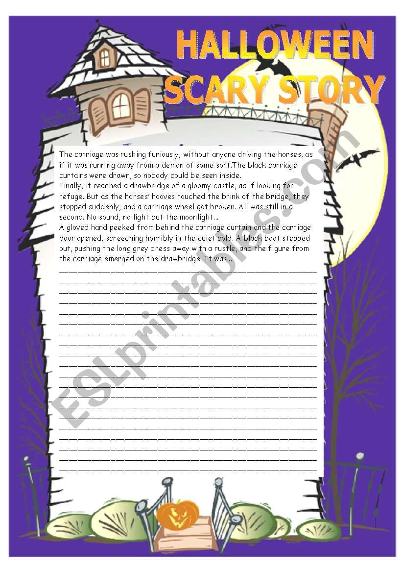 Halloween Scary Story Worksheet - Esl Worksheetanitarobi