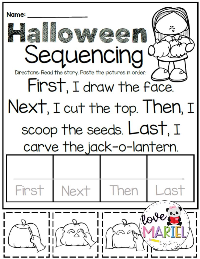 Halloween Sequencing | Sequencing Worksheets, First Grade