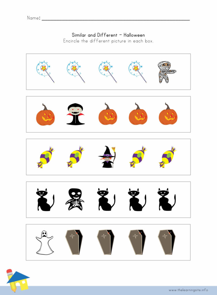 Halloween Similar And Different Worksheet 1 – The Learning Site