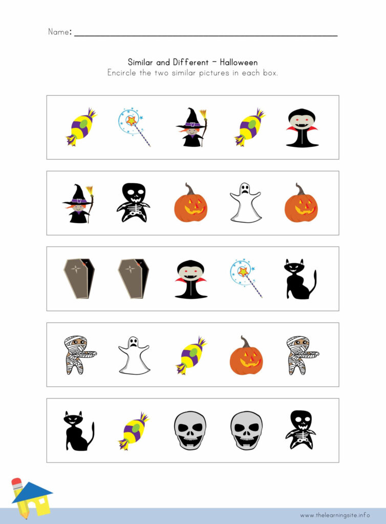 Halloween Similar And Different Worksheet 3 – The Learning Site