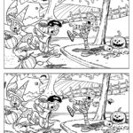 Halloween Spot The Difference Black And White   Tim's Printables